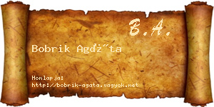 Bobrik Agáta névjegykártya